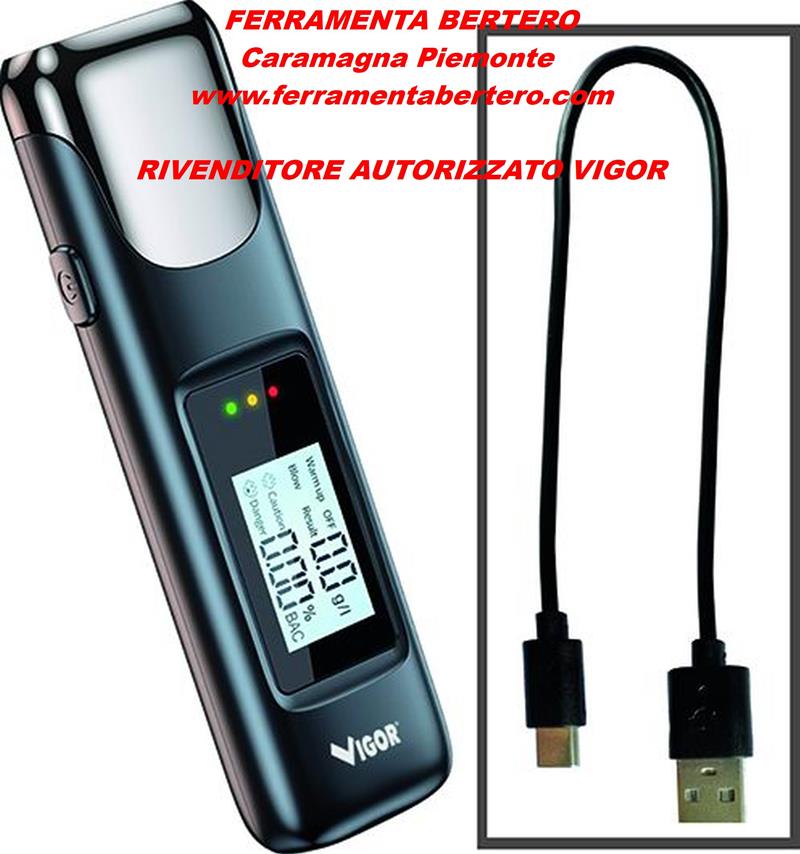 ETILOMETRO PORTATILE VIGOR RICARICABILE USB-C